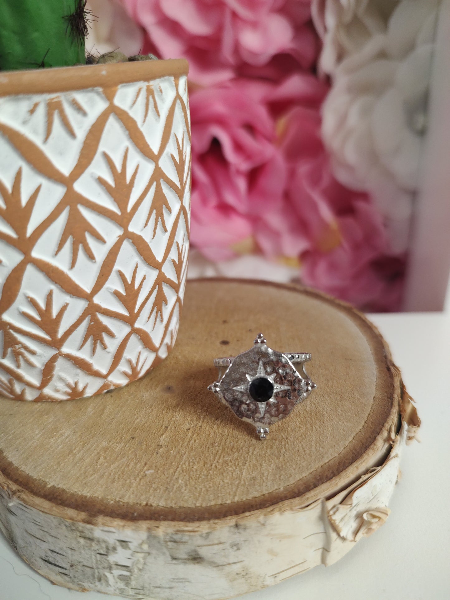 Bague "angus" cristal noir