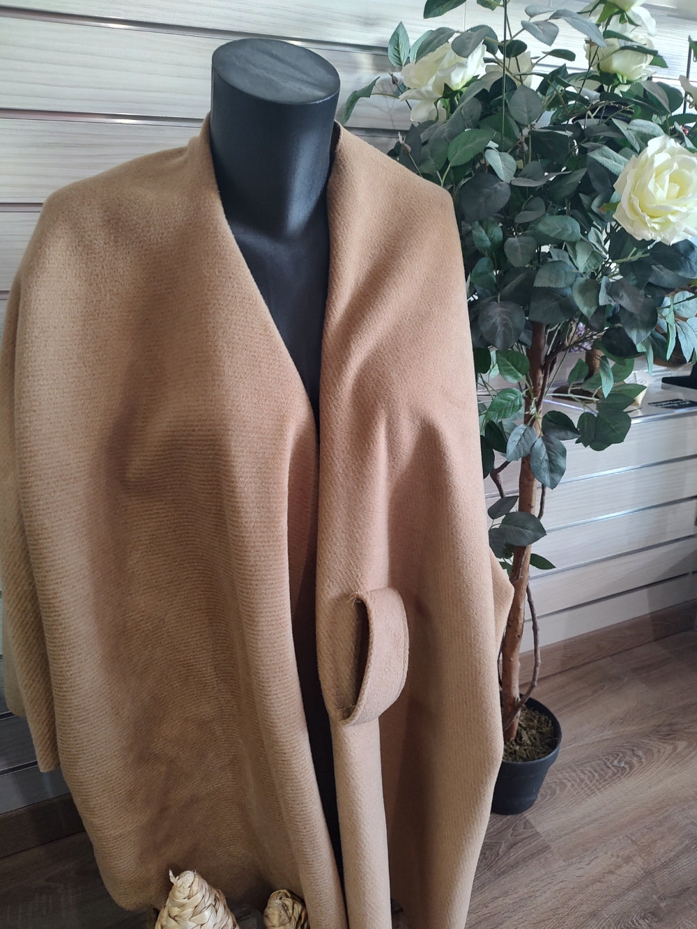 Poncho camel taille ajustable