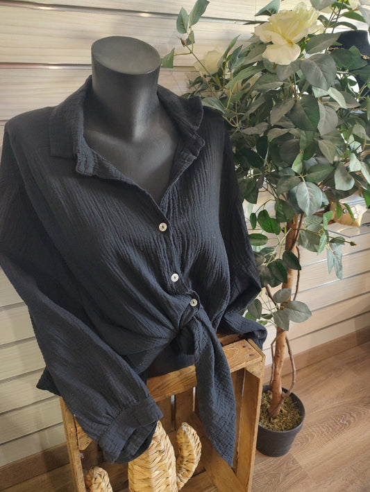 Chemise over size motif "oeil"
