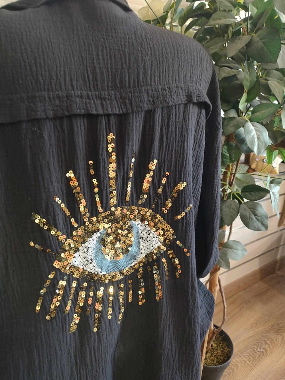 Chemise over size motif "oeil"