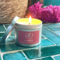 Bougie bijoux pivoine - collier plaqué argent "cœur cristal"