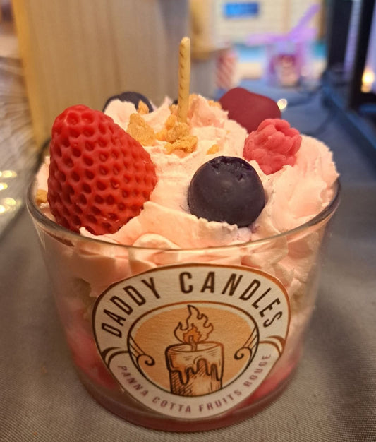 Bougie panna cotta fruits rouges
