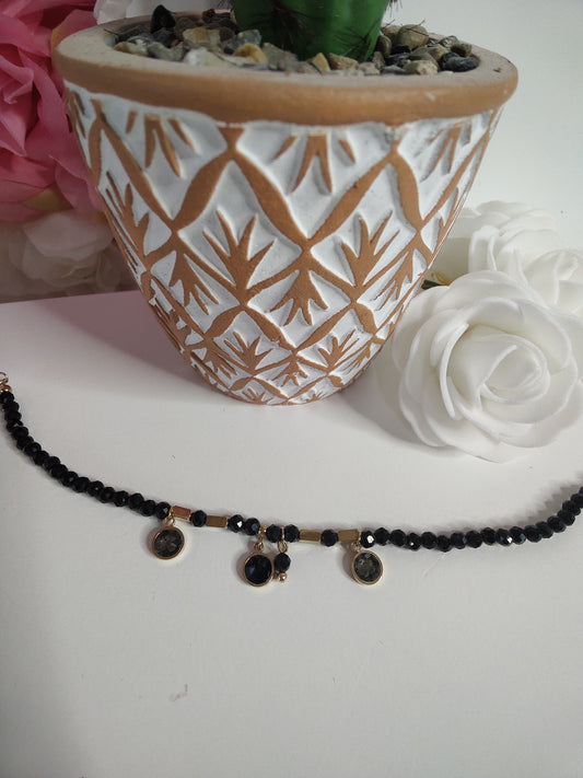 Bracelet pierres et pampilles or