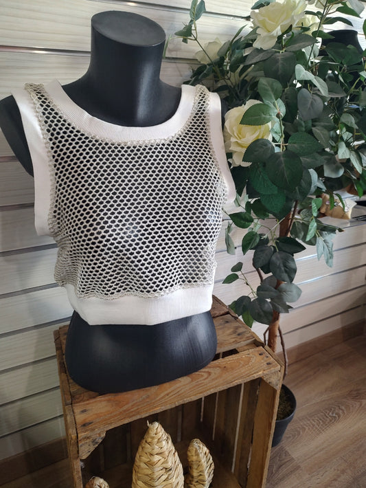 Top sans manches lurex doré