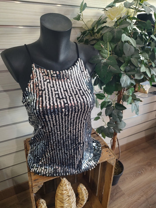 Top sequins noir